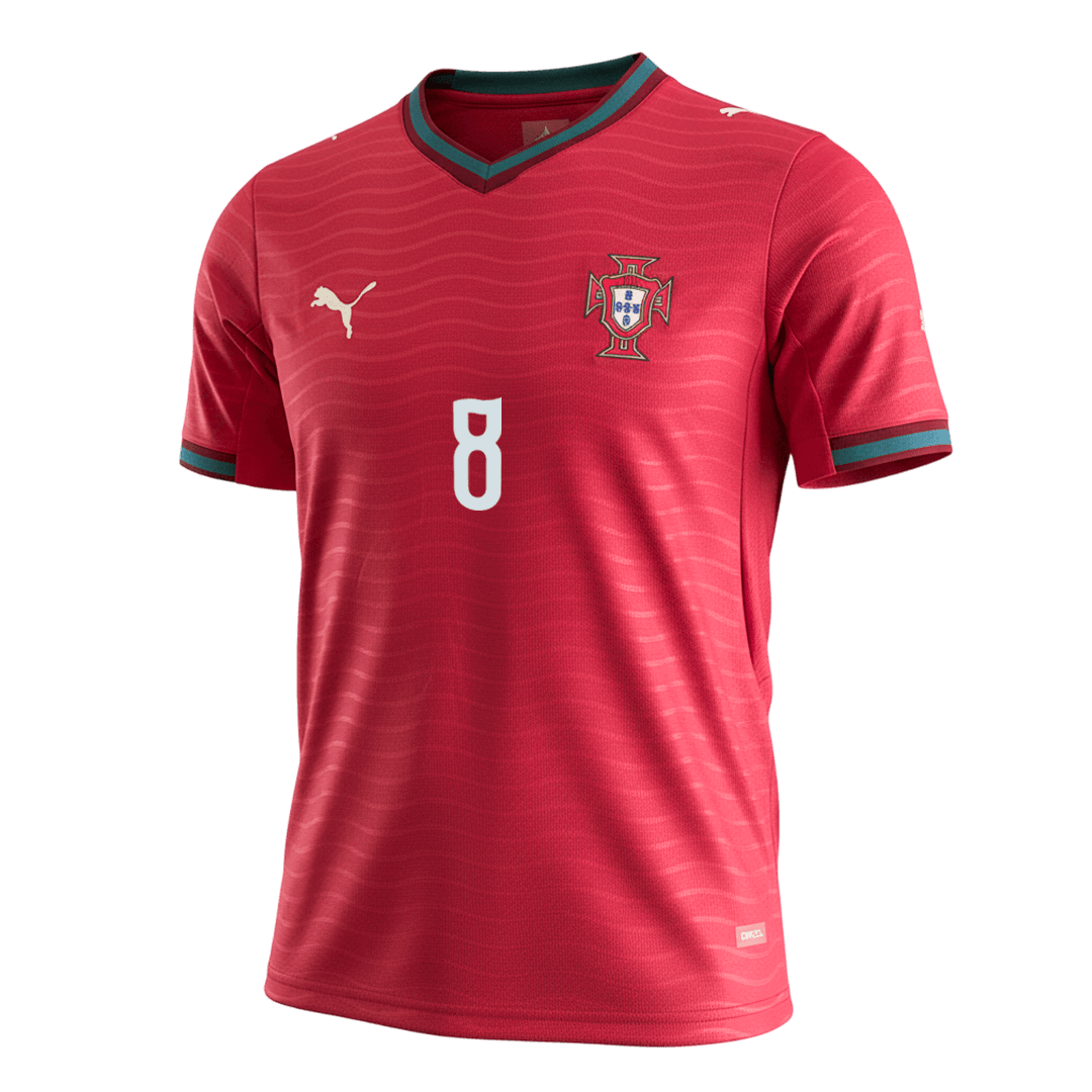 B.FERNANDES #8 Portugal Domicile Maillot - Coupe du Monde 2026 Rouge