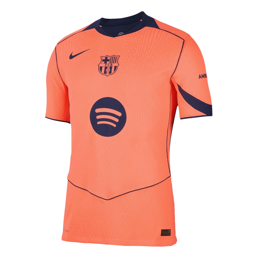 PEDRI #8 Barcelone Third Maillot 2025/26 Orange Authentique - UCL