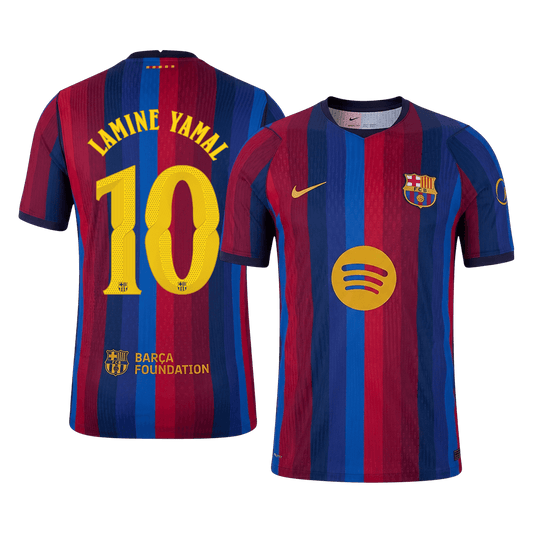 LAMINE YAMAL #10 Barcelone Domicile Maillot 2026/27 Rouge&Bleu Joueur - UCL