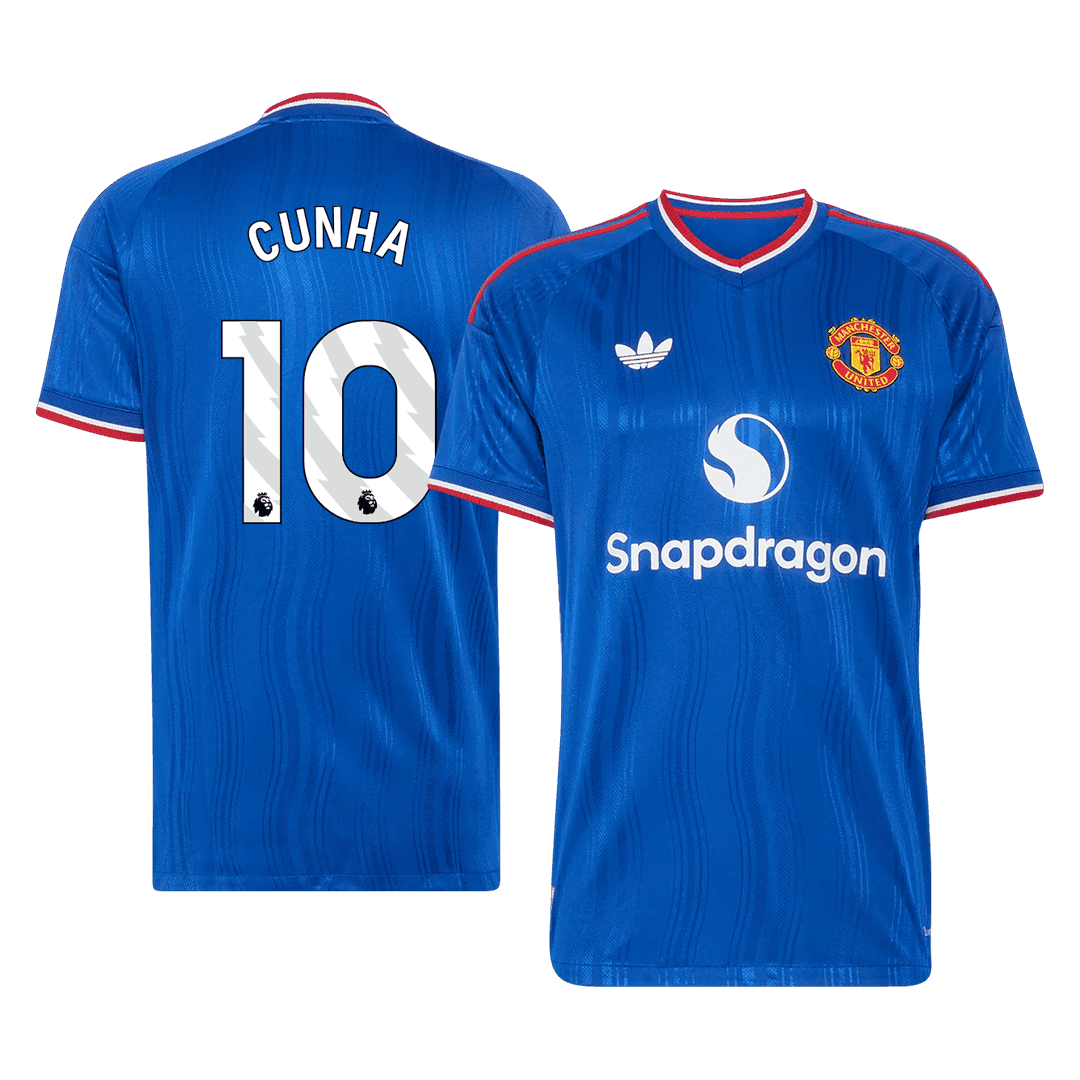 CUNHA #10 Manchester United Extérieur Maillot 2026/27 Bleu Joueur