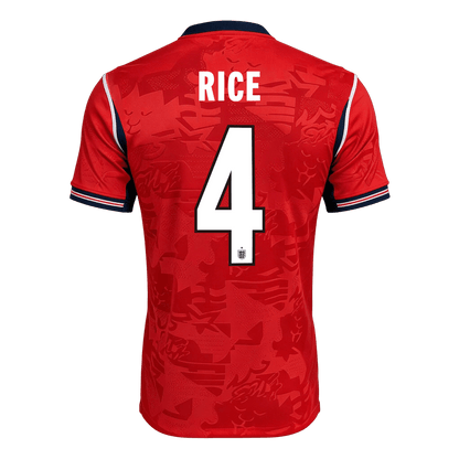 RICE #4 Angleterre Extérieur Maillot - Coupe du Monde 2026 Rouge Joueur