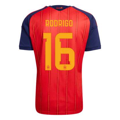 RODRIGO #16 Espagne Domicile Maillot 2 Stars - Champion Edition - Coupe du Monde 2026 Rouge
