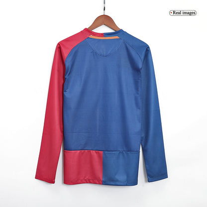 Retro Barcelona Thuisshirt Lange Mouwen 2008/09 - UCL Finale
