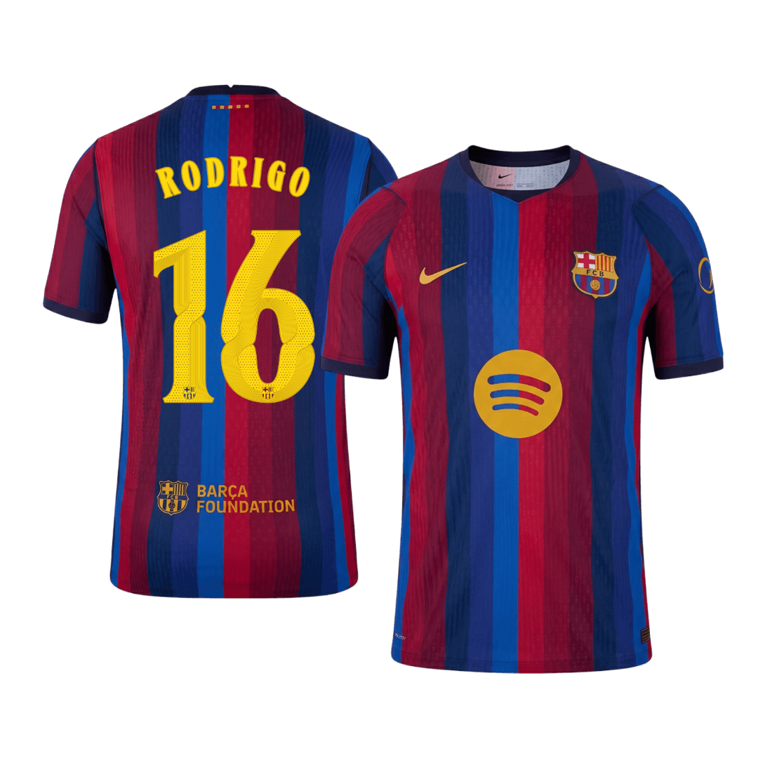RODRIGO #16 Barcelone Domicile Maillot 2026/27 Rouge&Bleu Joueur - UCL