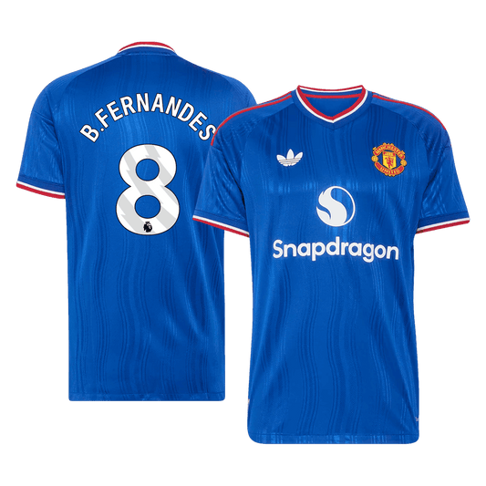 B. FERNANDES #8 Manchester United Extérieur Maillot 2026/27 Bleu Joueur