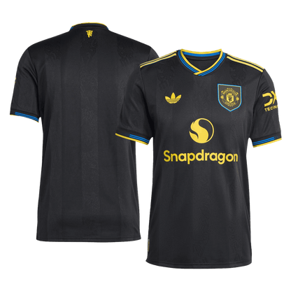 Manchester United Third Maillot 2025/26 Noir Authentique Grande Taille