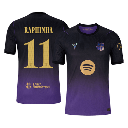 RAPHINHA #11 Barcelone Extérieur Maillot 2026/27 Black/Purple Joueur - UCL