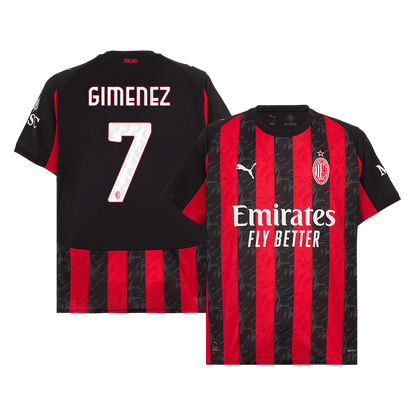 GIMENEZ #7 Milan AC Domicile Maillot 2025/26 Grande Taille