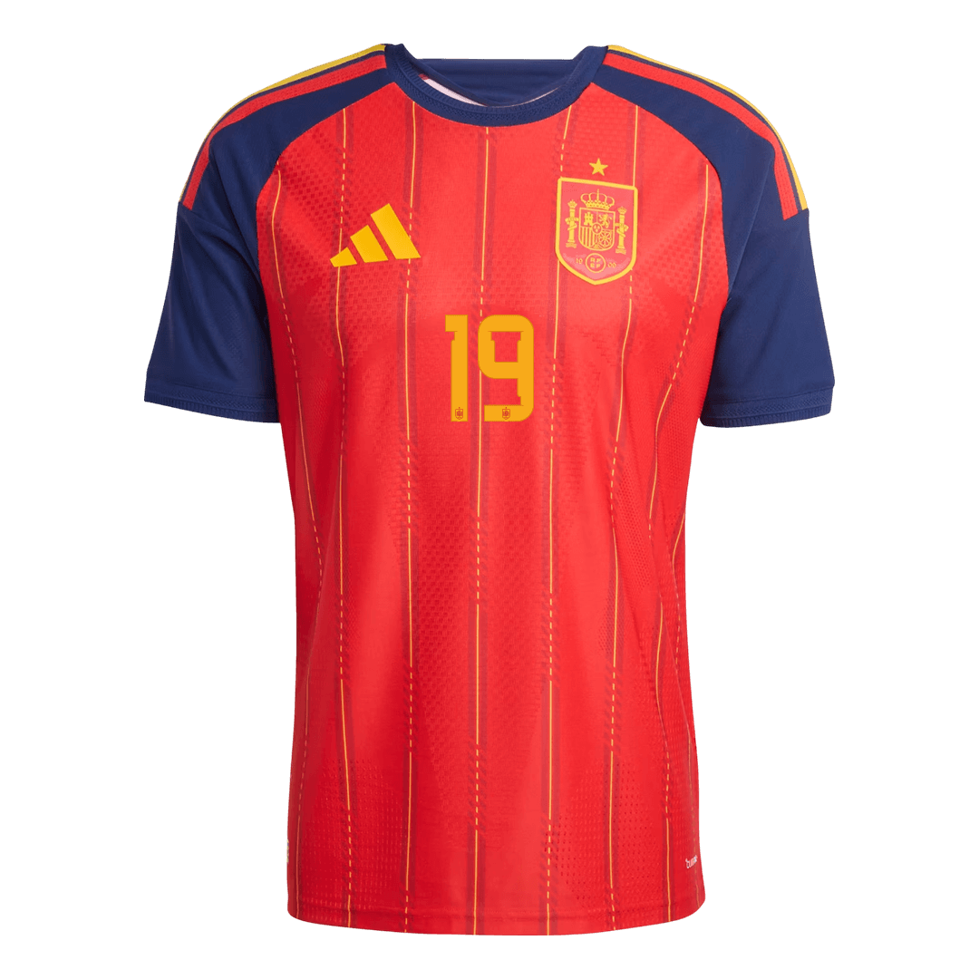 LAMINE YAMAL #19 Espagne Domicile Maillot - Coupe du Monde 2026 Rouge Joueur