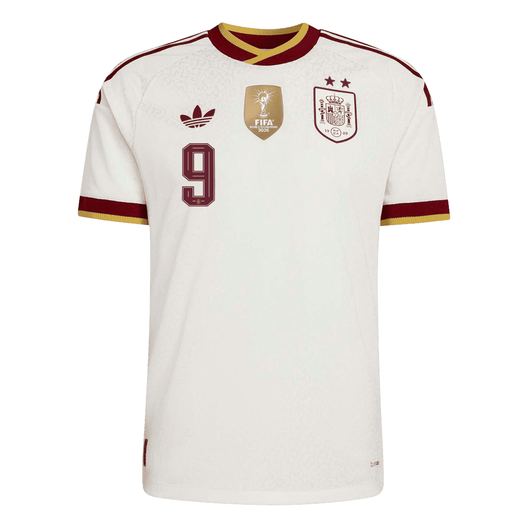 GAVI #9 Espagne Extérieur Maillot 2 Stars - Champion Edition - Coupe du Monde 2026 Blanc Joueur