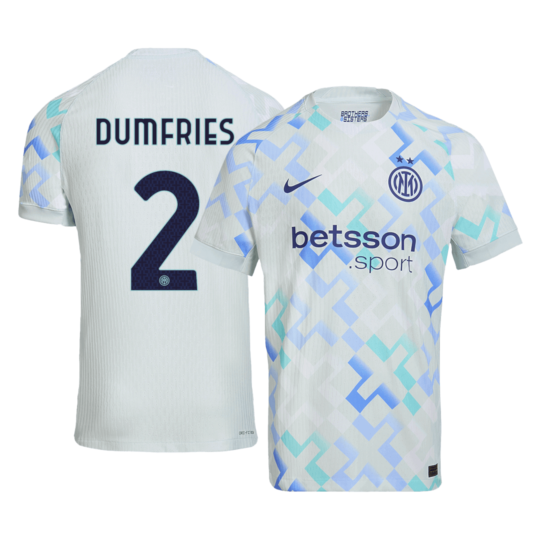 DUMFRIES #2 Inter Milaan Uitshirt 2025/26 Blauw Authentiek