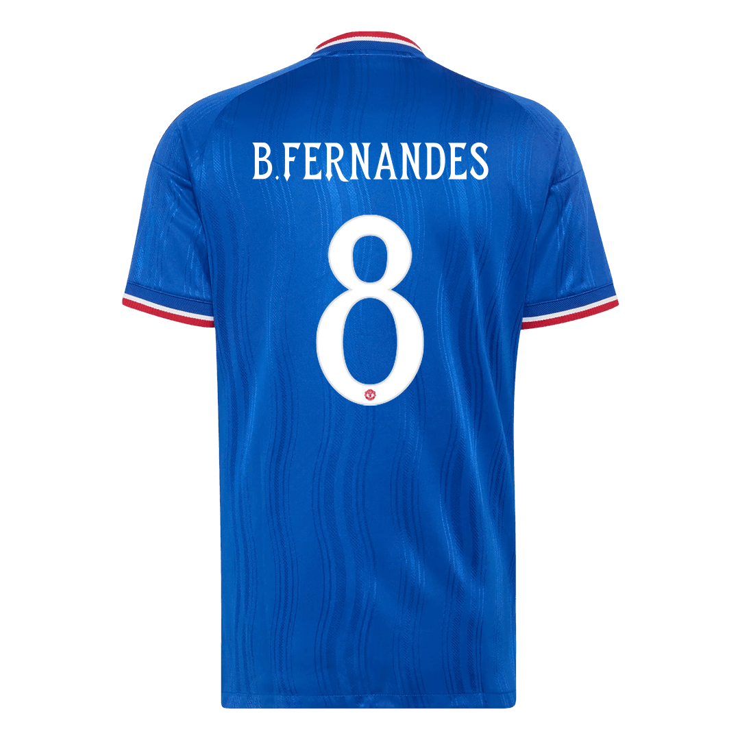 B. FERNANDES #8 Manchester United Extérieur Maillot 2026/27 Bleu Joueur - UCL