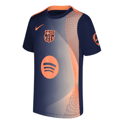 Barcelona Pre-Match Thuisshirt 2025/26 Oranje en Zwart Grote Maat