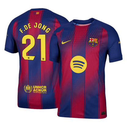 F.DE JONG #21 Barcelone Domicile Maillot 2025/26 Authentique